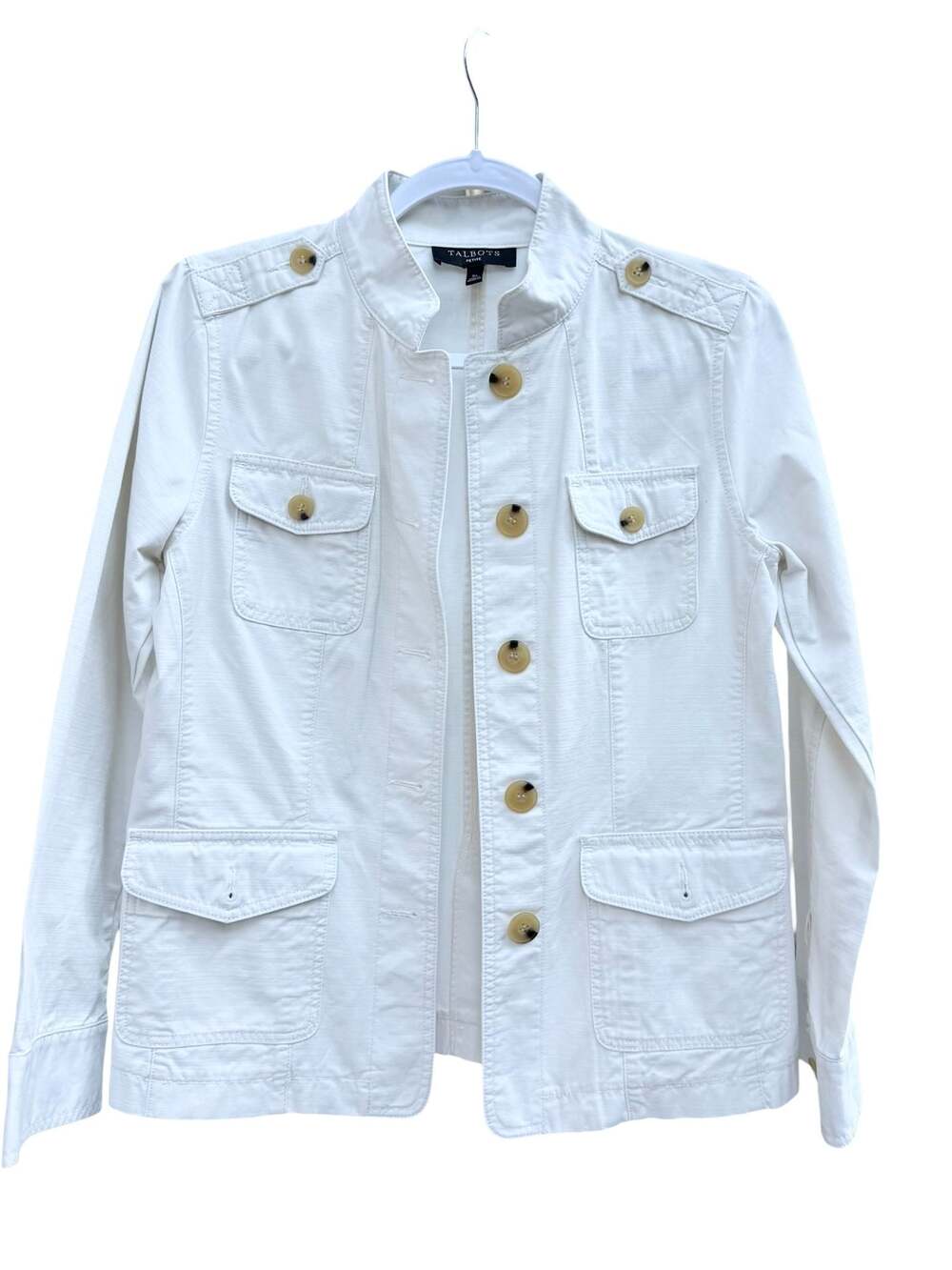 Talbots Petite White Utility Field Jacket Size 6P